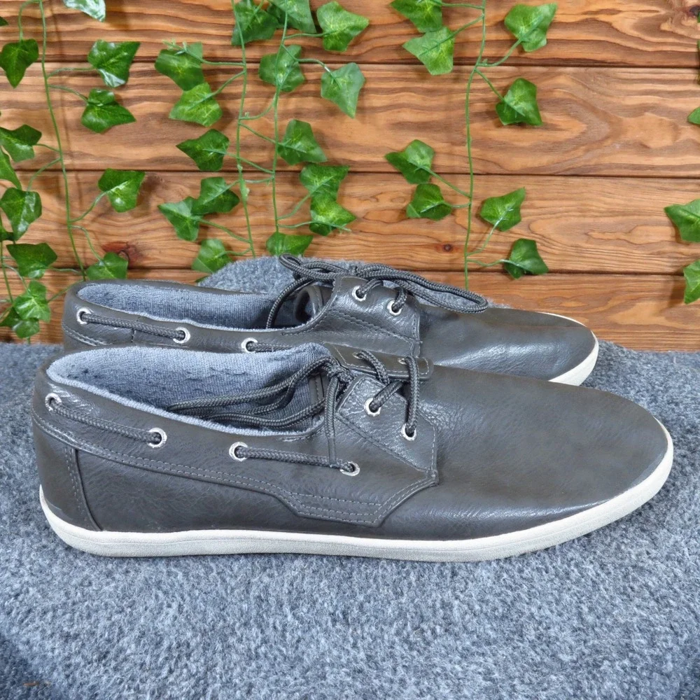 GBX Lott Men Oxford Sneakers Size 11 Daily Wear Dark Gray Vulcanized Slip-On